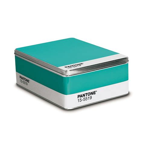 turquoise metal storage box|E.